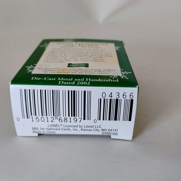 Hallmark Lionel Train Ornament, Steam Locomotive & Tender, The General 2002 Mini - Picture 3 of 3